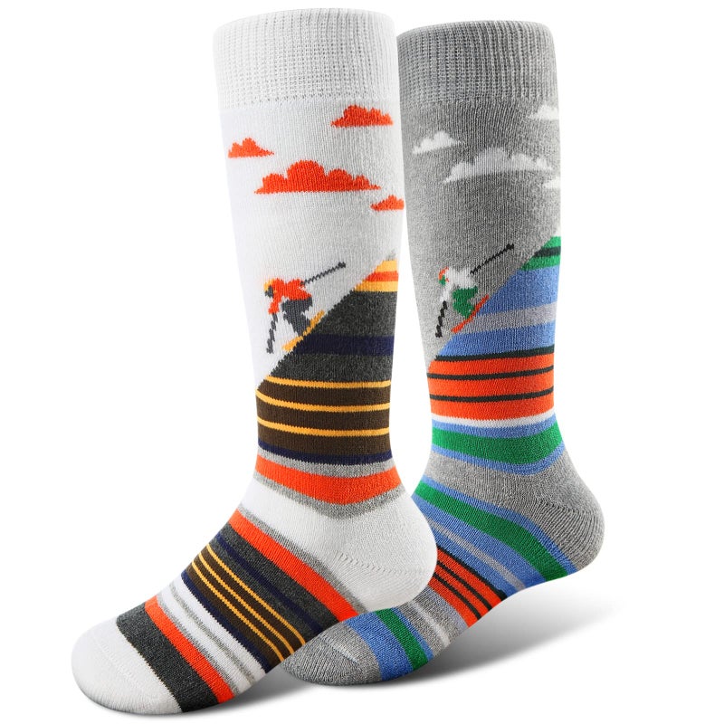 Cimkiz Ski Socks Kids Winter Warm Thermal Snow Socks, Skiing Snowboarding Skating for Toddler Boys and Girls (2 Pairs or 3 Pairs) - Image 1